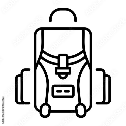 An outline style icon depicting sport backpack