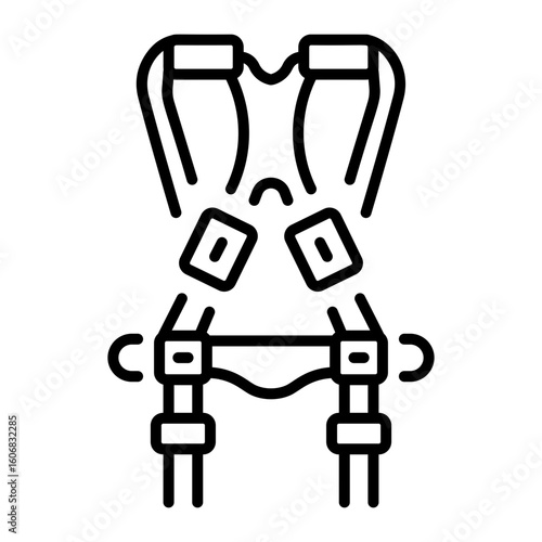 A line style icon showing harness belt