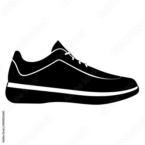 Shoes Side Profile vector clean black silhouette design white background