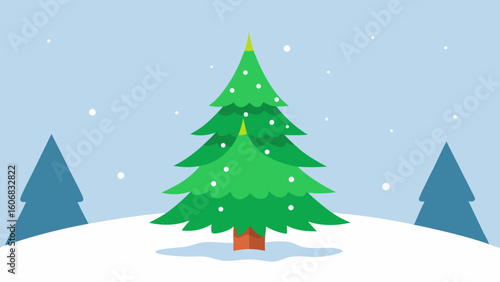 giant christmas tree snowy forest clearing