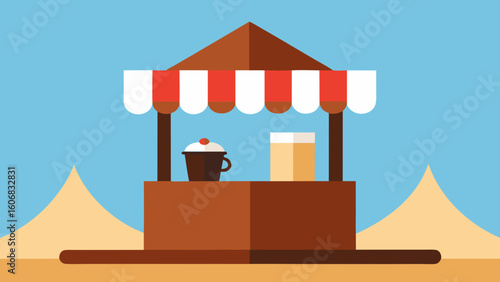 Hot cocoa stand winter village street fair