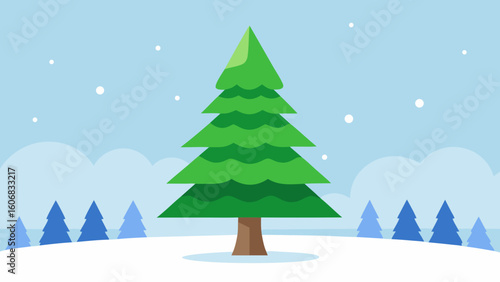 giant christmas tree snowy forest clearing