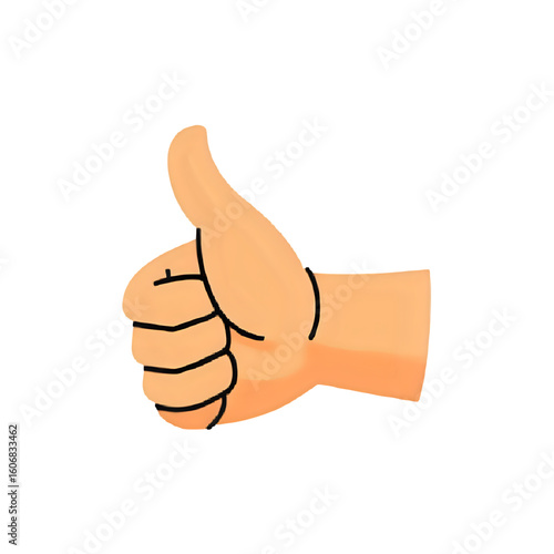 Illustration of a hand giving a thumbs up gesture with a positive connotation
