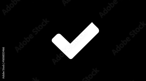 white check mark icon on black round circle transparent background png file type flat style tick icon for web site design, logo, app, UI design