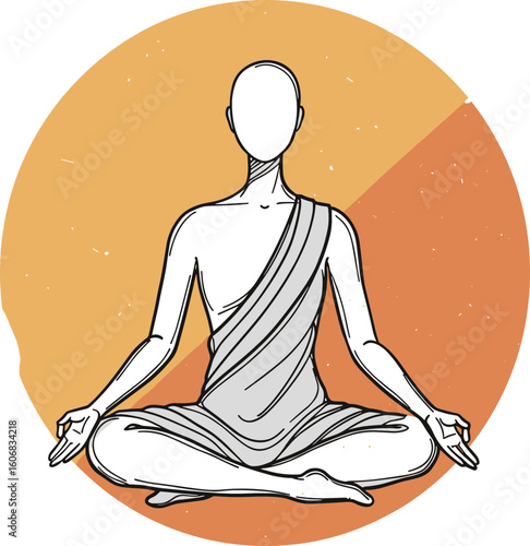 Meditation symbol of a person sitting in a lotus position  