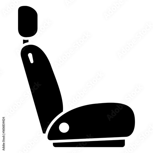 Icono con silueta de asiento de automóvil 