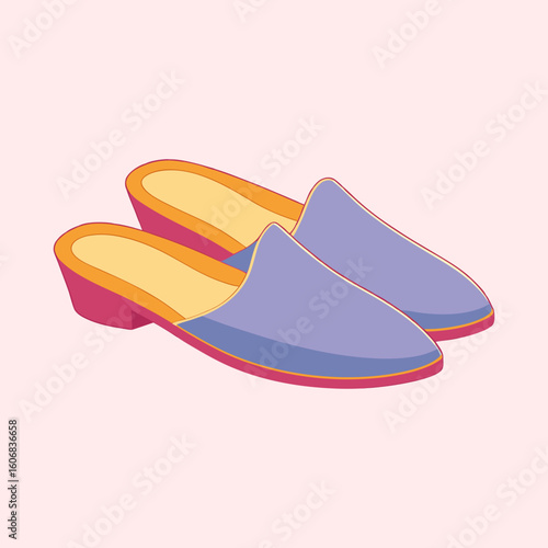vector illustration of mules shoes