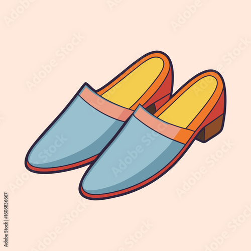 vector illustration of mules shoes