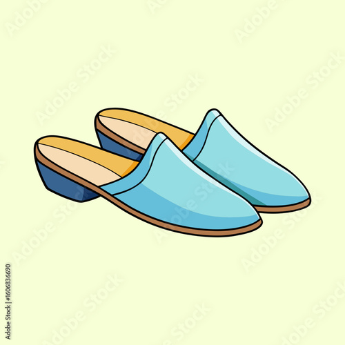vector illustration of mules shoes