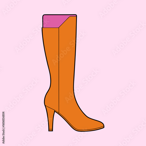 vector illustration of thigh high boots