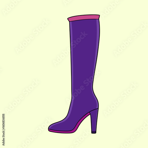 vector illustration of thigh high boots