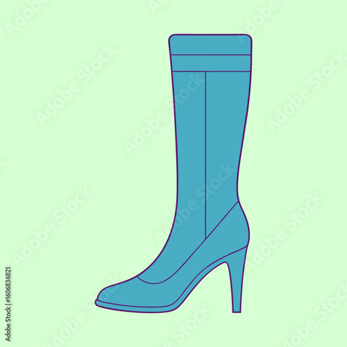 vector illustration of thigh high boots