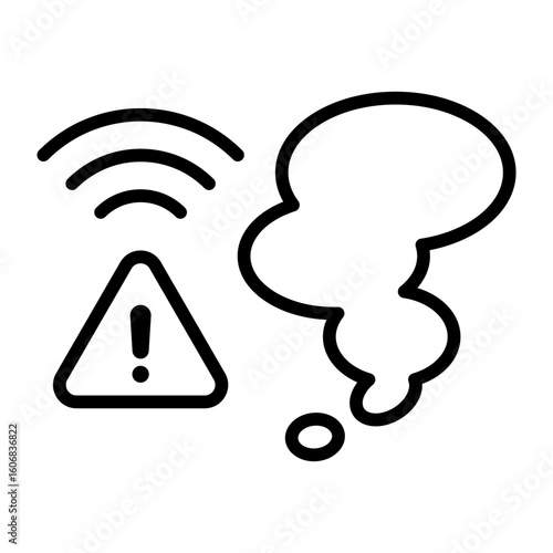 Smoke sensor icon. Detects smoke and issues an alert.