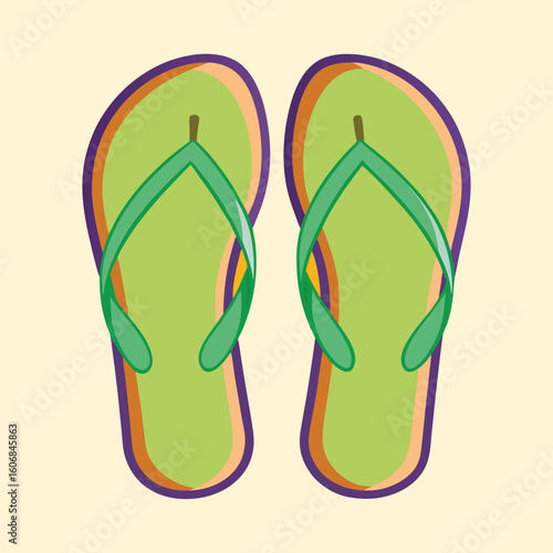 vector illustration of flip flops