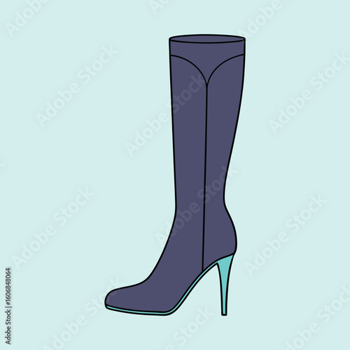 vector illustration of a thigh high boots