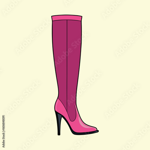 vector illustration of a thigh high boots