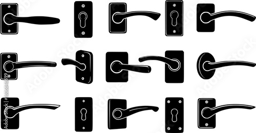 flush handle icon. Vector symbol, vector set silhouette
