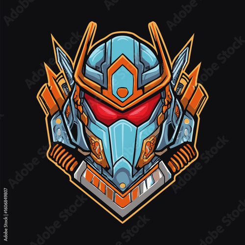 Mecha warrior with battle armor