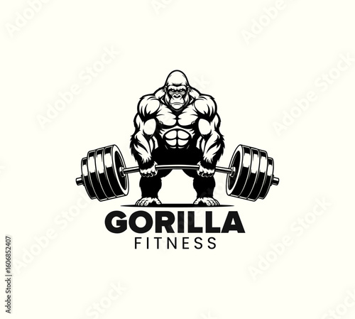 Gorilla Performing Barbell Deadlift Logo