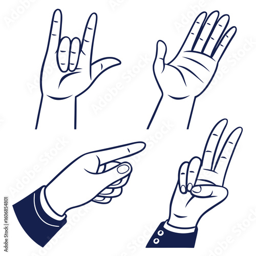 free hands set vector