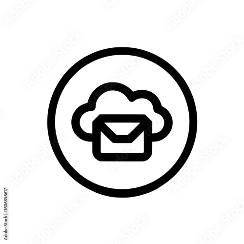 Cloud Email Icon Representing Online Messaging or Cloud Mail Service