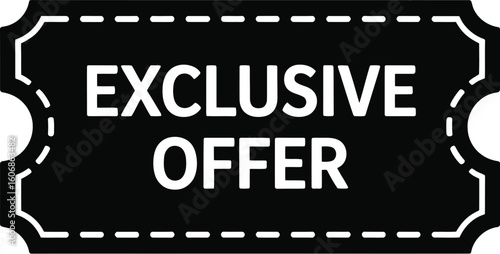 Black exclusive offer ticket silhouette
