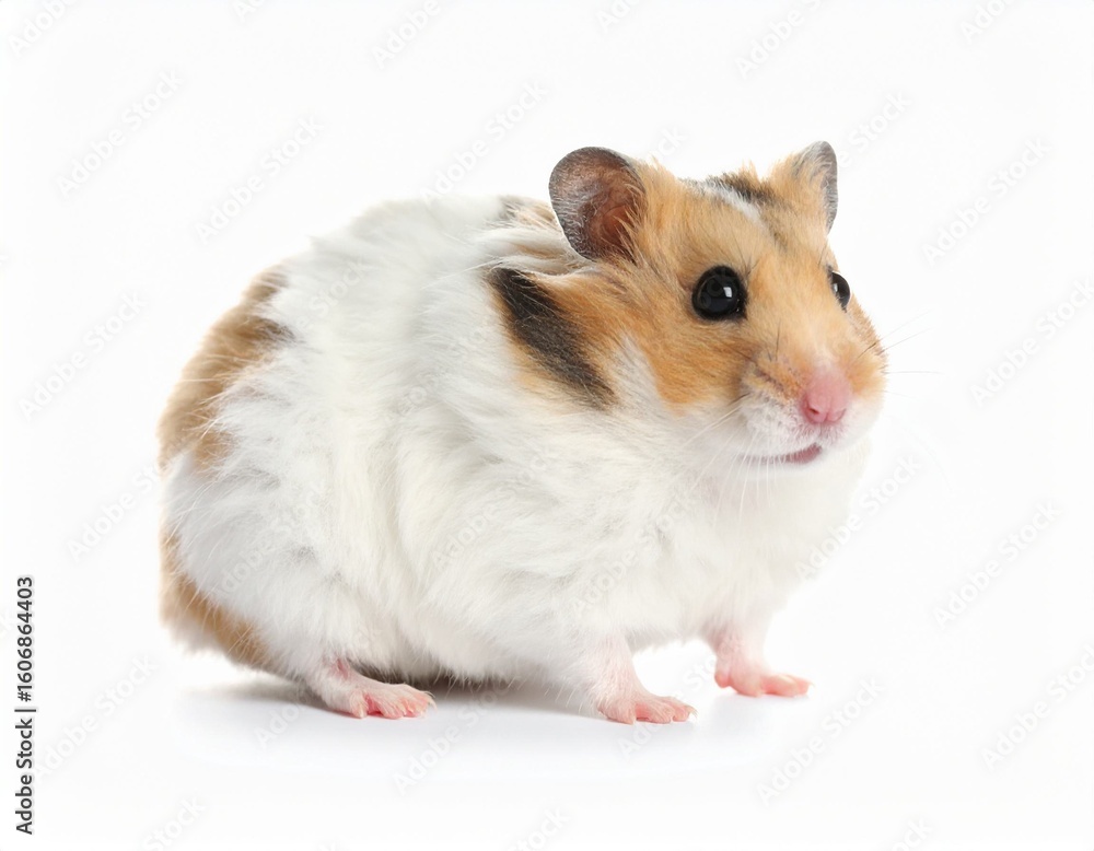 Cute Hamster Standing on White Background Cute Hamster Standing on White Background
