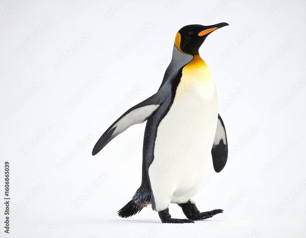 Obraz premium King Penguin Standing on White Background