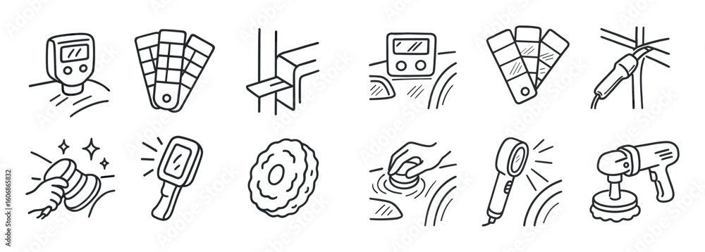Fototapeta premium Autobody Repair Icons