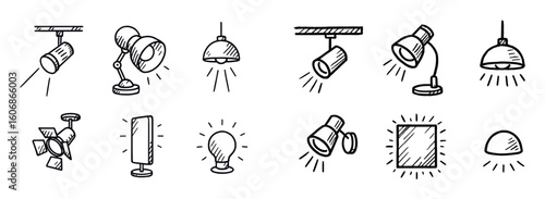 Art Exhibit Lighting Icons