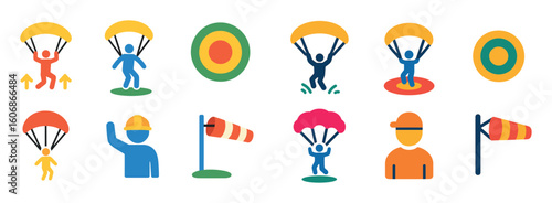 Paragliding Icon Set