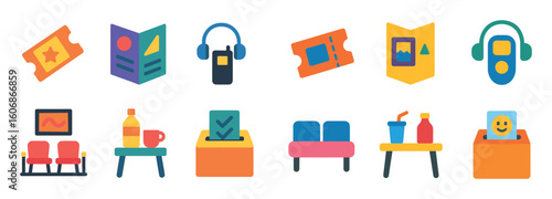 Colorful Art Exhibition Icons