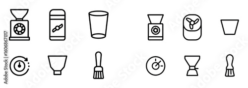Coffee Grinder Icon Set