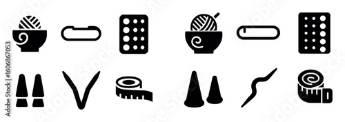 Knitting Icon Set