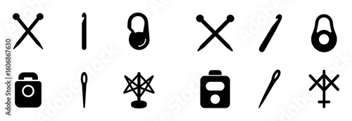 Knitting Tools Icons