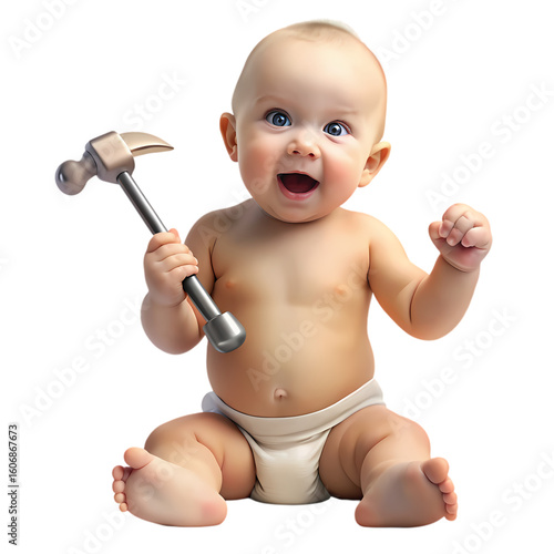 Baby with Hammer