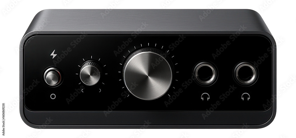 Fototapeta premium Digital audio interface with dual headphone outputs and integrated phantom power switch