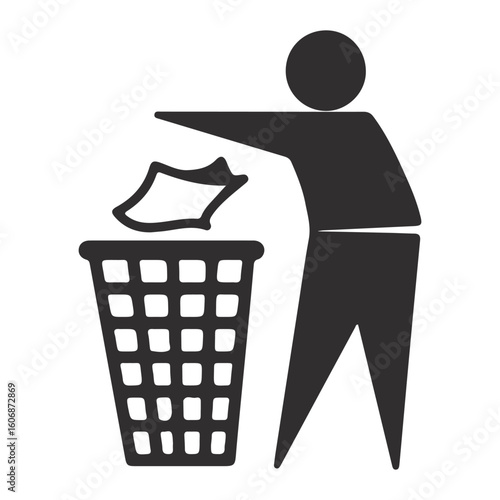 recycling Sillouette Vector Isloated On White Background