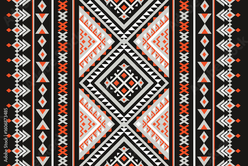 Geometric pattern, seamless, vertical, designed for decoration, background, fabric, vector.