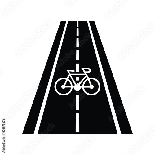 Icon of a bicycle lane indicating a path designated for cyclists