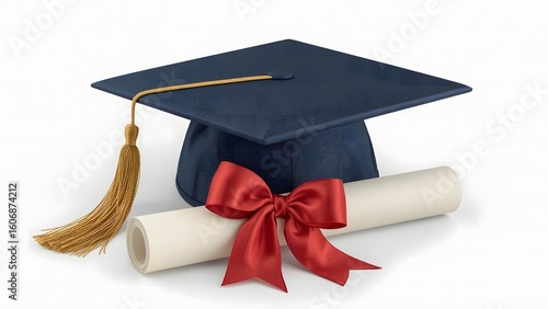 Wallpaper Mural Academic Graduation Cap and Certificate Roll Isolated on Transparent Background Torontodigital.ca