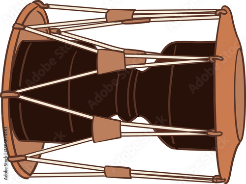 Canvas Print janggu korean music instrument clipart