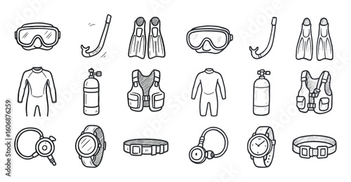 Diving Equipment Icons