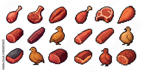 Colorful Game Meat Icons