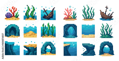 Pixel-Art Diving Icons