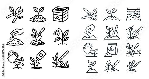 Gardening Techniques Icons