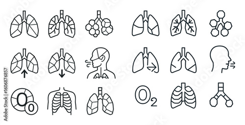 Lung Icon Set