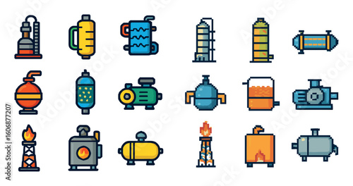 Pixel-Art Oil Icons