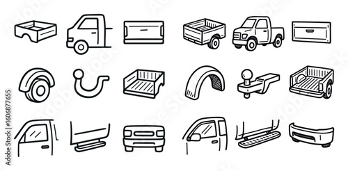 Pickup Truck Icon Grid