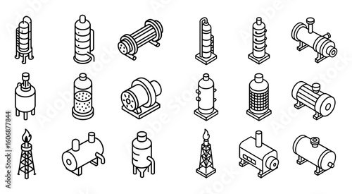 Oil Refinery Icons